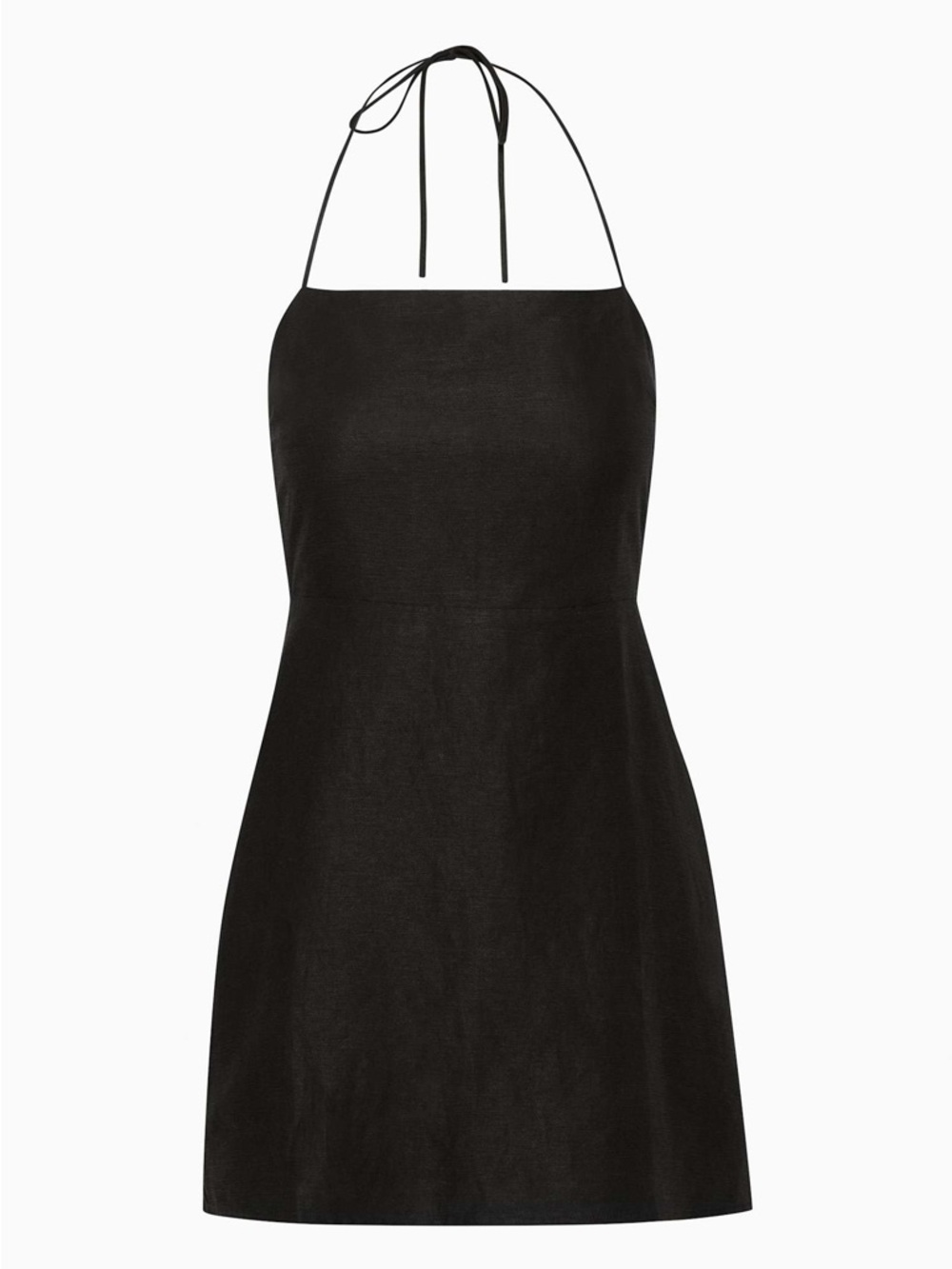 NWT Aritzia wilfred credenza Black Halter Mini Dress with Tie Neck size 00